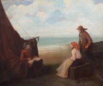 Samuel Davidsonoil on canvas,Fisherfolk on the shore,24.5 x 29.5in.