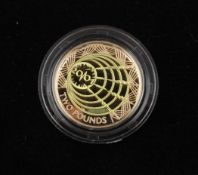 A cased Royal Mint limited edition 2001 Gold Proof £2 coin, commemorating ""Wireless Bridges The