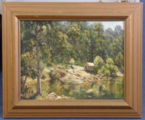 Howard Batsonoil on canvas board,Reflections, MacDonald River,signed and dated `36, inscribed