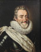 Attributed to Franz Pourbus (1569-1622)oil on canvas,Portrait of Henry IV,inscribed,25 x 20in.