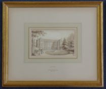 Thomas Allom (1804-1872)watercolour,Ham House, 3.75 x 6.25in. and a watercolour by John Glover, of