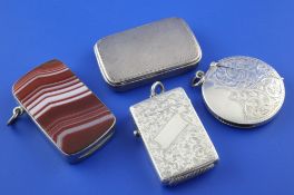 A Victorian silver rectangular trick opening vesta case, William Summers, London, 1868, 2.25in,