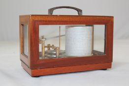 A 20th century French Maxant barograph, with three vacuum discs and carrying handle, 8in.