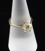 An 18ct gold solitaire diamond ring, the round brilliant cut stone weighing approximately 1.30ct,