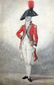 Richard Dighton (1775-1880)watercolour,Officer - Court Dress, London Volunteers,signed and dated