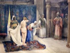 Edward Slocombe (1850-1915)watercolour,The New Harem Girl,signed and dated 1896,17.5 x 23.75in.