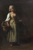 Attributed to Giuseppe Gambarini (1680-1725)oil on canvas,Study of a young woman holding a pail,