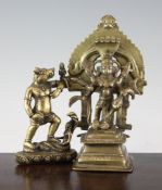 Two Indian/Himalayan Hindu bronze figures of Kali and Varaha, 18th / 19th century, the statuette