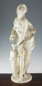 A large Minton parian figure of a Greek female god, after Aubert Carrier-Belleuse, c.1852, the