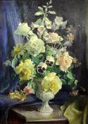Colin Campbell (1894-)oil on board,Still life of flowers in a vase,signed,28.5 x 21.5in.
