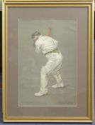Albert Chevallier Taylor (1862-1925)four chromolithographs,Famous Cricketers; W.Rhodes, C.B.Fry,