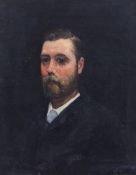 Jules Lessore (1849-1892)oil on canvas,Self portrait of the artist,12 x 1-in.
