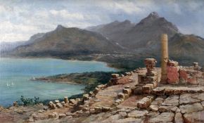Samuel Bird (?-1893)oil on canvas,Ruins along the Adriatic coast,signed and dated 1890,26.5 x 42in.