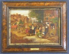 19th century English Schooloil on canvas,The Town Crier,10 x 14in.