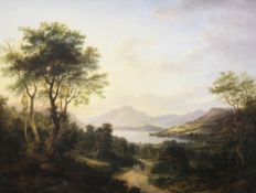 Jane Nasmyth (1778-1866)oil on canvas,A lakeland view,18 x 24in.