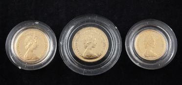 A 1979 gold proof full sovereign, a 1981 gold proof full sovereign and a 1981 gold proof half
