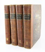 MALCOLM, JAMES PELLER - LONDON REDIVIVIUM, 4 vols, quarto, half calf, 46 plates and folding map (