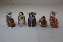 A collection of nineteen Royal Crown Derby Imari pattern animal paperweights, including a koala