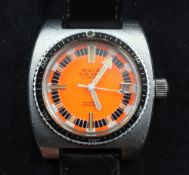 A gentleman`s 1970`s? stainless steel Avia Sub Aqua Incabloc automatic diver`s wrist watch, with
