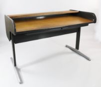 George Nelson for Herman Miller action office desk, c.1964, with tambour shutter, sliding trays