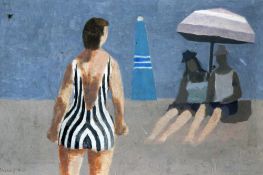 John Verney (1913-1993)oil on board,`The Zebra Costume`,signed and dated `63,7.5 x 11.5in.