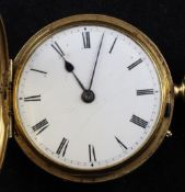A Victorian 18ct gold keyless lever hunter pocket watch by Johnson, Walker & Tolhurst, London,