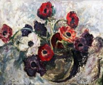 § Ronald Ossory Dunlop (1894-1973)oil on board,Still life of flowers in a vase,signed,17.5 x 21in.