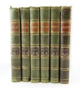 KNIGHT, CHARLES - LONDON, 6 vols, 8vo, green stained half calf, front board to vol 1 detached