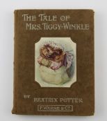 POTTER, BEATRIX - THE TALE OF MRS TIGGY-WINKLE, 1st edition, 16mo, owners inscription to inside of