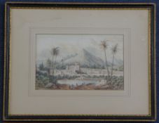 19th century English Schoolpair of watercolours,The Venetian Consulate, Larnaca, Cyprus and Rhodes