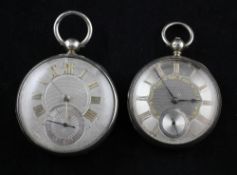 A George IV silver keywind pocket watch, by Holmes, London, with ornate silvered Roman dial with
