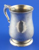 A George III silver mug, of baluster form with acanthus leaf capped handle, Francis Crump, London,