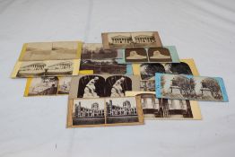 A collection of stereoscopic viewing cards, including the Battlefield Series, Niagara Falls and