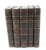 WILBERFORCE, ROBERT ISAAC - THE LIFE OF WILLIAM WILBERFORCE, 5 vols, 12mo, half calf, vol 1 portrait