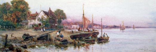Stuart Lloyd (1875-1929)watercolour,The Ship Inn, Langolyn Harbour,signed and dated 1904,12 x 35.