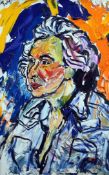 § John Bratby (1928-1992)oil on canvas,Portrait of Michael Winner,signed,30 x 20in.
