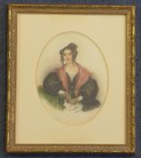 Caroline Backhoffner (1810-)watercolour,Portrait of a young lady,signed and dated 1832,6.5 x 5in.