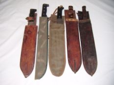 A British Military WWII machete, the blade marked Endure, Josh Beale & Sons, Sheffield, the handle