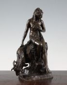 After Pierre Julien after J. Pradier. A late 19th century French bronze group, Amalthea and her