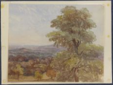 David Cox Snrthree watercolours,View near Whitchurch on the Wye; From Malvern and Crowboro,largest