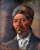 Bernardo Ferrandiz Y Badenes (Spanish, 1835-1890)oil on wooden panel,Head study of a gentleman,