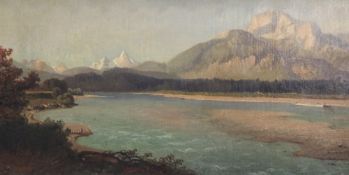 Maiburgeroil on canvas,Canadian landscape,10 x 22in.