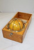 A 19th century Russian celestial navigation table globe, with brass meridian ring, in fitted case,