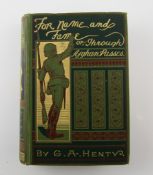 HENTY, GEORGE ALFRED - FOR NAME AND FAME: OR, THROUGH AFGHAN PASSES, 1st edition, 8vo, green