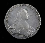 Russia, Catherine II (1762-1796), Rouble 1771, bust right, mint mark SPB below, VF/EF