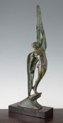 Pierre Le Faguays. A French patinated bronze modelled as the winged male figure Icarus, marked LE