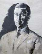 Jacob Kramer (Russian, 1892-1962)black ink and pastel,Portrait of a gentleman,signed,22.5 x 18.5in.