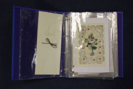 A large collection of Victorian and later Valentine and other greeting cards, contained within six