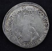 A James VI Scottish 1582 silver thirty shilling coin.