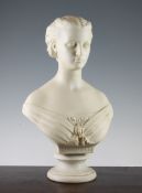 A Copeland parian bust of Alexandra, modelled by Mary Thornycroft, for the Art Union of London,